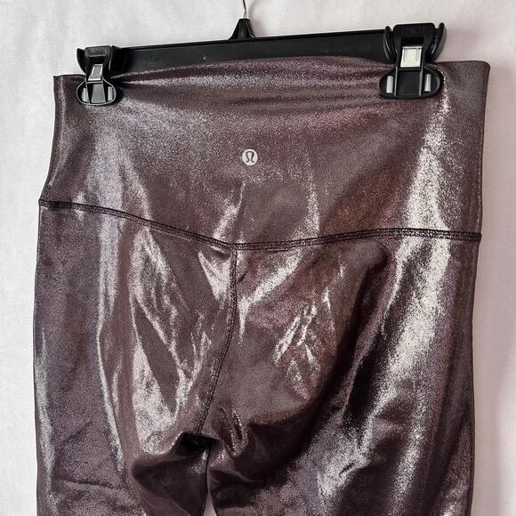 Lululemon Align High Rise Crop Legging Shine Radiant Foil French Press bronze 8 - Picture 4 of 7